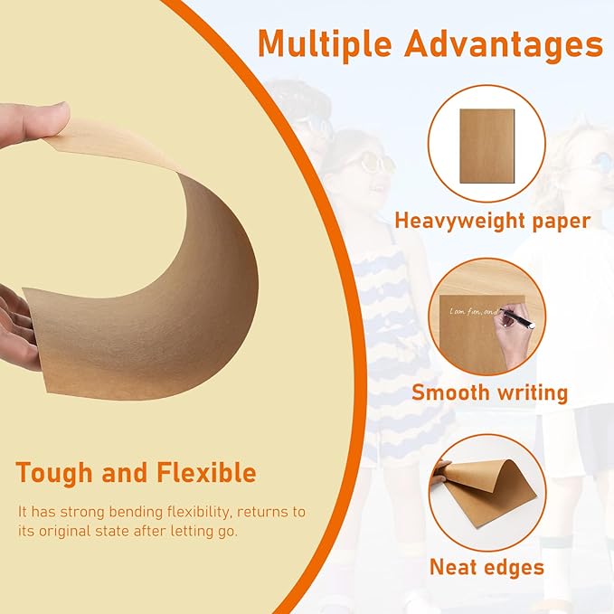 Guakicae 150 Sheets Brown Cardstock 5 x 7 Kraft Paper 110lb