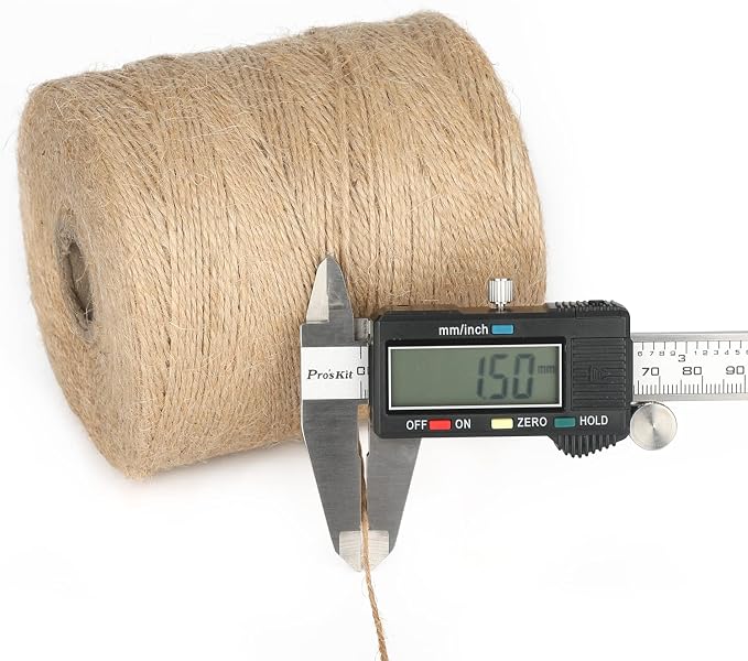 KINGLAKE Natural Jute Twine - 1640 Feet, Ideal for Arts, Crafts, and Gift Wrapping