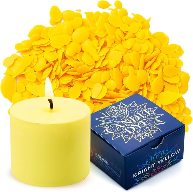 Bright Yellow Candle Dye 2oz for Soy Candle Making – Wax Color Chips | Highly Concentrated Candle Wax Dyes – Candle Shop Premium Color Dye Chips for Soy Wax, Beeswax, Paraffin