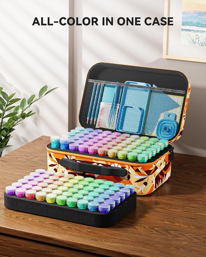 ARTDOT 120 Slots Storage Container for Diamond Art Kits for Adults,Portable Bead Storage Boxes for Diamond Painting Accessories and Tools