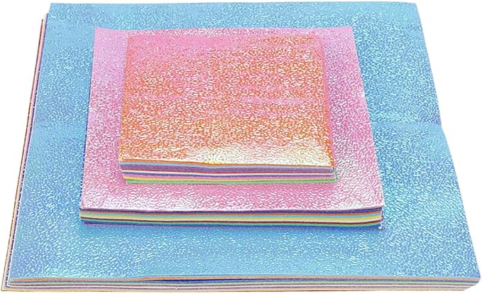 150 Sheets Shiny Origami Paper Mixing Colors Glitter Origami Square Folding Paper for DIY Paper Cuts Craft Party Decor(2.76", 3.94", 5.91")