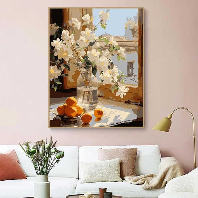 ZRIZQ Flowers Paint by Numbers Kit for Adults Beginner,16x20