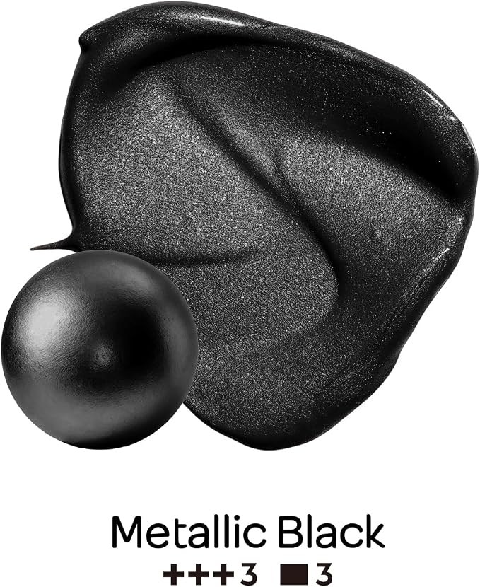 Nicpro Metallic Black Acrylic Paint, 8.45oz/250ml Large Black Craft Paint | Pearlescent Non Toxic, Non Fading Paints for Metal, Wood, Clay, Fabric, Canvas, Ceramic, Furniture, Handcrafts Art Supplies