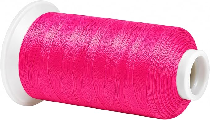Mandala Crafts Hot Pink Tex 90 Polyester Heavy Duty Thread for Upholstery | 1500 Yds T90 UV Resistant Strong Thread for Leather Sewing, Marine, Drapery, Jeans, Hair Weaving & Extension, Outdoor