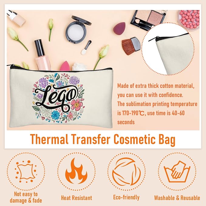 Legigo Blank Canvas Bags Zipper Pouch Makeup Bags Pencil Pouch Bulk | Multi-Purpose, Sturdy Canvas Pouch with Zipper, Cosmetic Travel Toiletry Bag for DIY Crafts, Gifts & Storage, 8.3 x 5 Inch