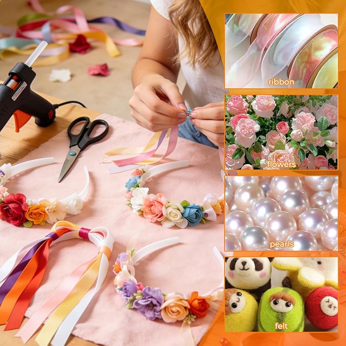 12 Pack 1/2 Inch White No Teeth Smooth Headbands, Girls Plastic Hair Accessories for DIY Crafting Styling