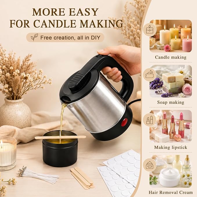 Candle Making Supplies with Electric Wax Melting Pot