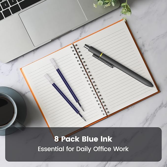 8 Pack Blue Gel Pens with Fidget, Quick-drying Blue Ink No Smudge