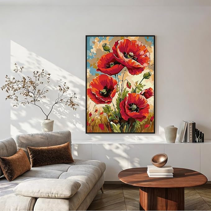 Acelii Paint by Numbers Kit for Adults Beginner,Flower Oil Painting Kit Adult Paint by Number Kits on Canvas,DIY Painting for Beginners Art by Numbers Home Wall Decor 11.8x15.7 Inch