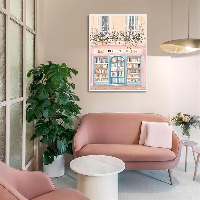 DAZZLEDOTS Diamond Art Kits for Adults Pink Book Shop Diamond Painting Kits