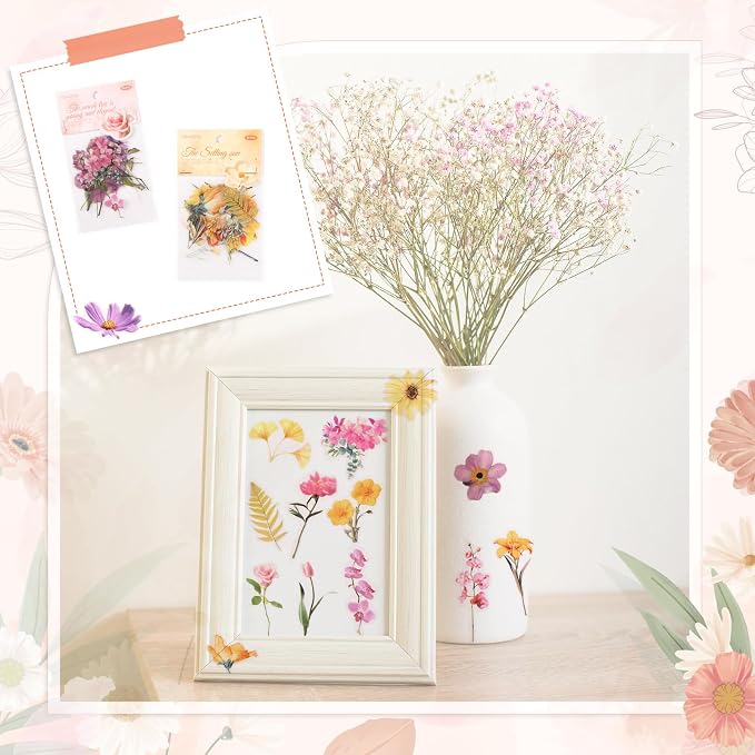 80-Piece Floral Scrapbooking Stickers, Self-Adhesive for Journals | Natural Botanical Designs, Easy Peel-And-Stick, For Scrapbooks, Planners, Cards, Notebooks And Diy Crafts
