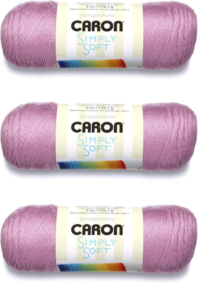Caron Simply Soft Yarn for Crocheting & Knitting, BlackBerry, 3-Pack | #4 Worsted Yarn, 100% Acrylic, Soft Crochet Yarn for Crocheting, Knitting, Garments & DIY Projects, 315yd, 170g/6oz per skein