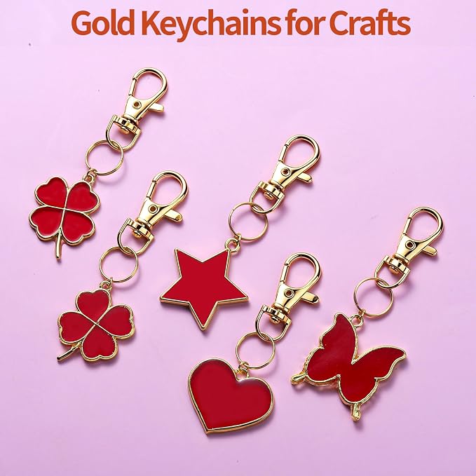 LEOBRO 240PCS Lobster Claw Clasps and Key Rings, Keychain Making kit, Keychains Clips and Key Chain Ring, for Key Chains, Jewelry Making, Art Crafts, Gold & Silver