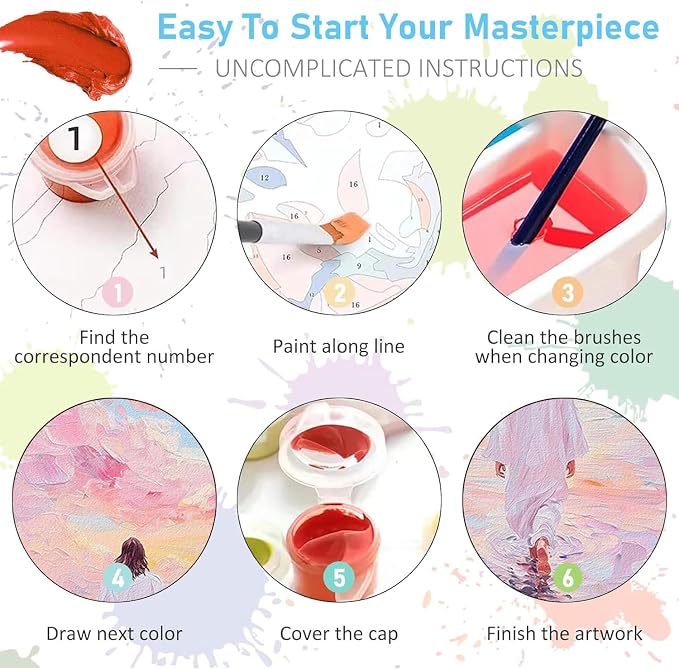 BAWKENTON Pink Jesus Paint by Numbers for Adults and Kids