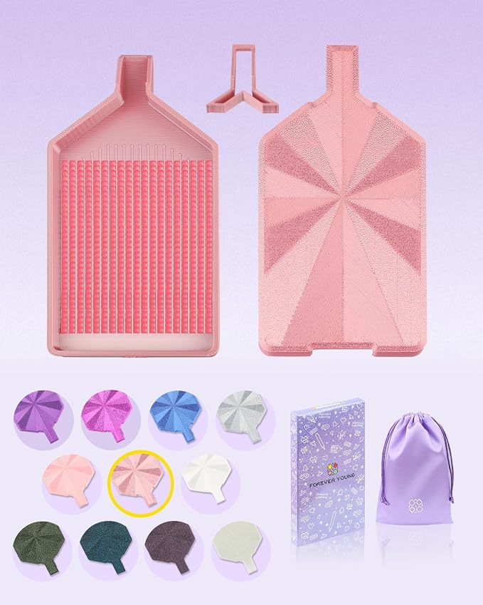 ForeverYoung Silky Diamond Art Tray with Prismatic Shine Lid, Silky Rose