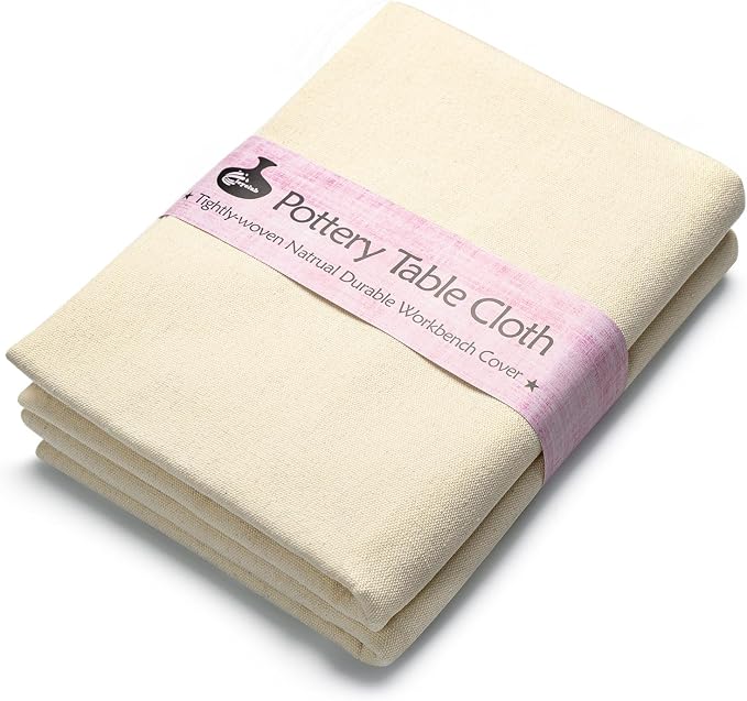 Pottery Tablecloth-Heavy Duty Linen Cotton Blend, 62x39 Inches, High Absorbency Textured Surface for Pottery Making, Oil Painting, Various Handmade Crafts (2PCS)
