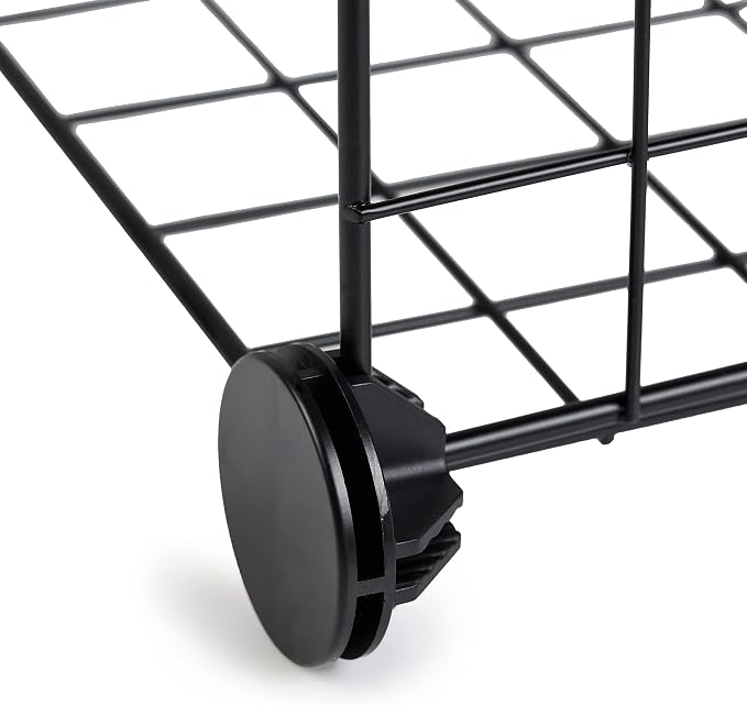 Amazon Basics 6-Cube Wire Grid Stackable Storage Organizer, Metal Shelving Unit, No-Tool Assembly, 26"W x 38"H x 12.6"D, Black