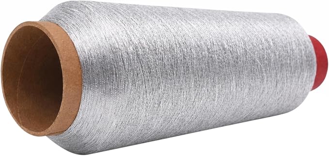 Mandala Crafts Metallic Silver Embroidery Floss for Sewing, 3281 Yard Spool