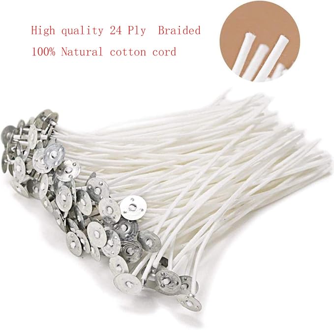 Candle Wicks for Candle Making, Braid Candle Wick Pre Waxed Non-Smoke Braided Wicks Beeswax Candles Wicks for Candle Making DIY (20CM(8inch)