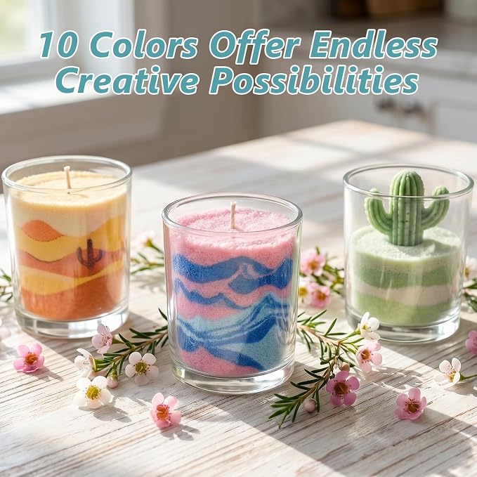 BISWYLBLJ 21 oz Natural Pearled Candle Sand Kit (10 Colors)