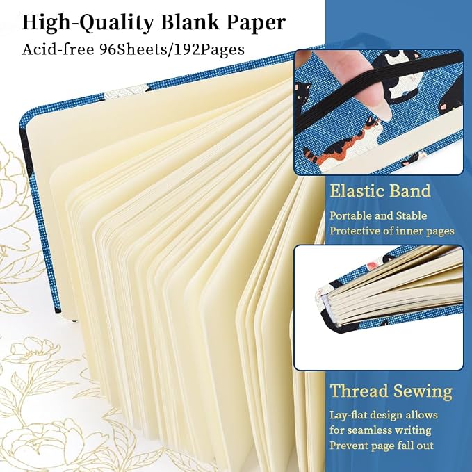 4.8" Pocket Sketch Book,80gsm Hardcover Art Sketchbook for Drawing Journal