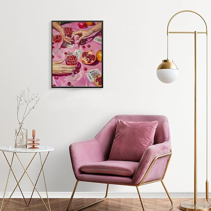 DAZZLEDOTS Pink Diamond Art Kits for Adults, Cherry Drink Diamond Painting