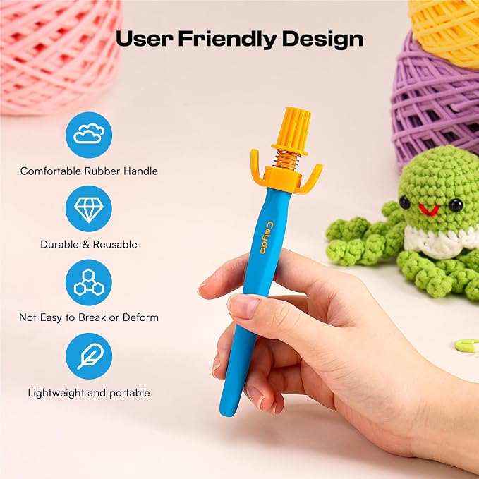 Crochet Tension Tool for Beginners, Ergonomic Yarn Guide Holder | Tension Control Crochet Helper, Comfort Handle for Left & Right Hander, Portable Crochet Accessories for Crocheters &Knitters