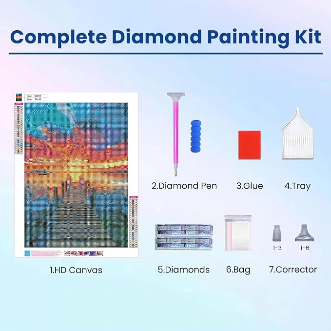 Amaieuin Diamond Painting Beach Diamond Art Kits for Adult Beginner 12x16in