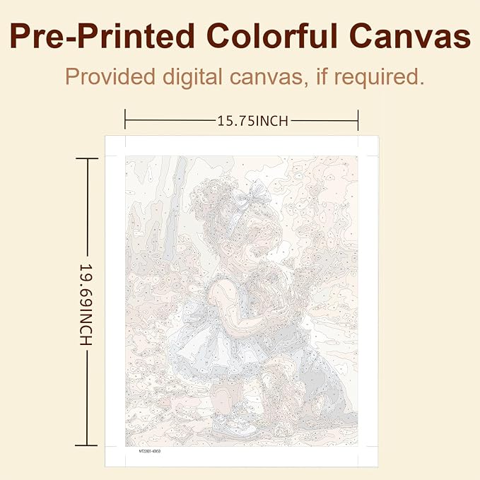 Gemozaic Girl and Dog Paint by Numbers Kit for Adults, 16x20 in, Unframed | Cute Yorkshire Paint by Number for Adults, DIY Acrylic Yorkie Numbers Painting, Color by Number for Home, Wall Decor, Gift