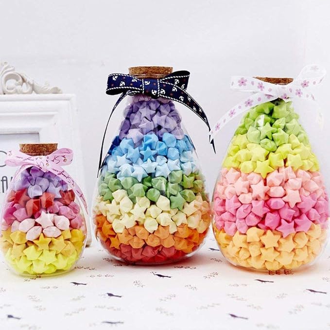 Origami Paper Stars, Colorful Handcraft Origami Lucky Star Paper DIY Paper Arts Creativity Hand Art Crafts (27 color mixed pack (1350) sheets)