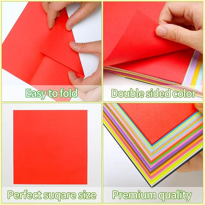 IOOLEEM Origami Paper Kit, 200 Sheets with 80 Patterns, Double Sided Colored Blank Folding Paper Set with Step-by-Step Instructions, Art & Craft Supplies
