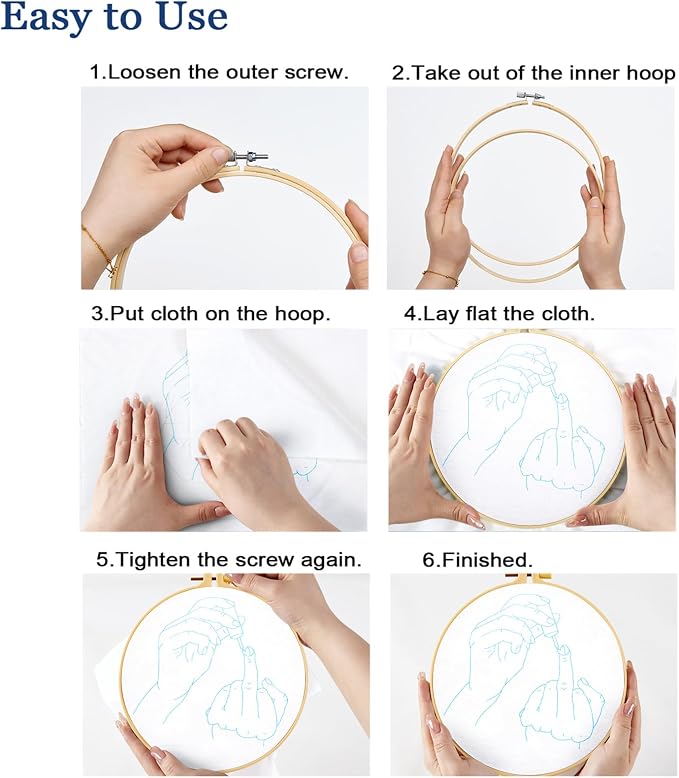 Crafmanoe Hand Embroidery Starter Kit for Beginners Adults, Counted Stamped Cross Stitch Kits for Adults Beginners, Easy Funny Embroidery Needlepoint Kits, Embroidery Fabric, Hoops and Video Tutorial