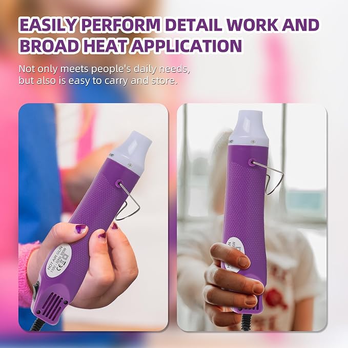Bubble Removing Tool for Epoxy Resin and Acrylic Art, DIY Glitter Tumblers, Specially-Designed Heat Gun for Making Acrylic Resin Travel Mugs Tumblers to Remove Air Bubbles (Purple, 8.8x1.8")