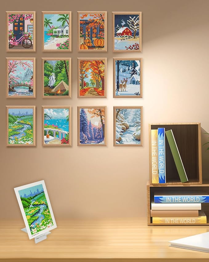 ForeverYoung Minigem Twelve Months Diamond Art Kits, 5x7Inch Postcard-Style