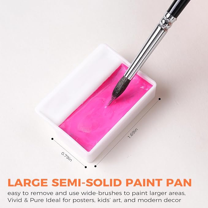 Fuumuui CREAMORA Watercolor Paint Set 24 Color Opaque Semi-Solid High-Saturation Paint | Art Supplies with Strong Coverage and Rich Pigments for Artists Beginner Painters Amateur Hobbyists Painting