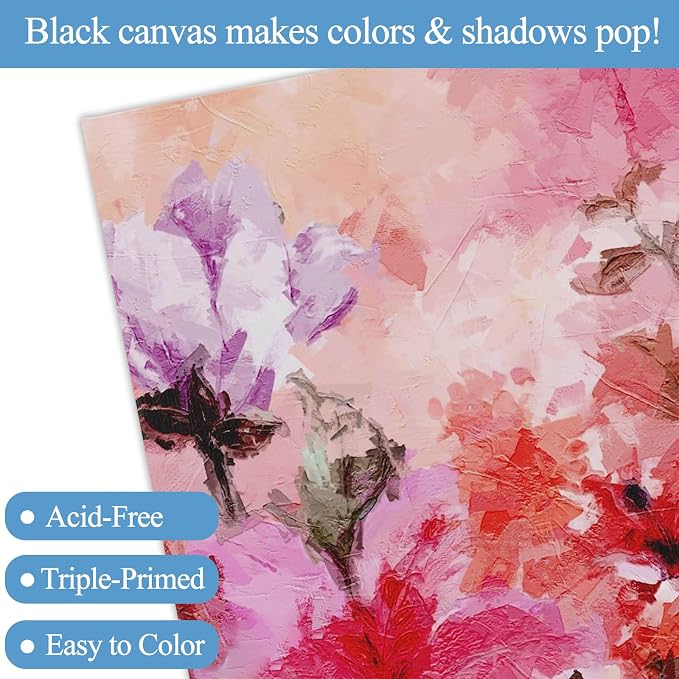 24PCS Black Canvas for Painting 5x7 Inch Canvases Panels Cotton Canvas Boards Stretched Canvases for Painting, Drawing & Art Supplies