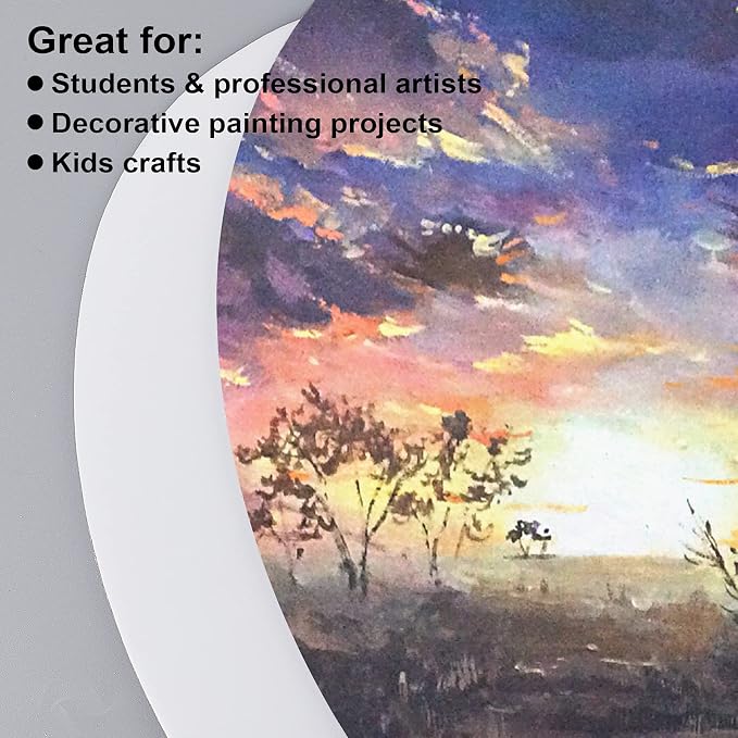 NBEADS 8 Pcs Oval Painting Canvas Panels, Blank Canvas Drawing Boards for Oil Painting Artist Hobby Painters and Beginners, 11.8x7.87inch
