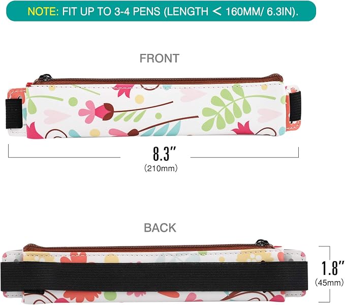 MoKo Elastic Pen Holder for Notebook, 2 Pack PU Leather Pouches