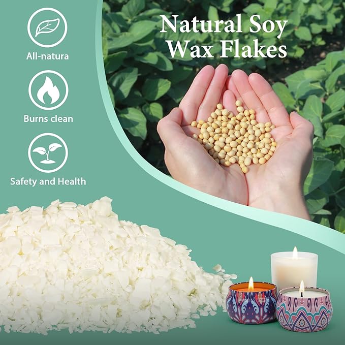 SAEUYVB 10lbs Soy Wax for Candle Making, Candle Making Kit with Wax Melter | DIY Candle Making Supplies for Adults Beginnner,Including Soy Wax Flakes,Wax Melting Pot, Electric Hot Plate and More