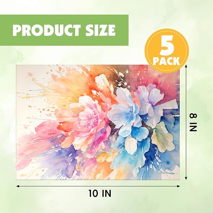 ESRICH Linen Canvas for Painting 8x10, 5 Pack Professional Linen Canvas Panels 8x10 Primed Acid Free Blank Canvas Boards for Painting for Artists, Painters