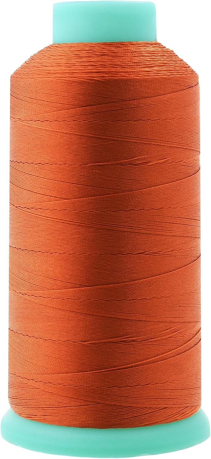 Mandala Crafts Size 69 210D T70 Burnt Orange Bonded Nylon Thread, 1500 YDs