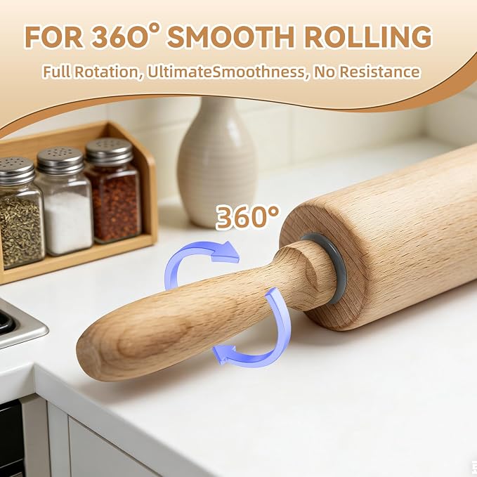 Professional Clay Rolling Pin, 17 Inch Non-Stick Clay Roller for Pottery and Slab Making –Duty Pottery Tool with Ergonomic Handles, Essential for Art Studios