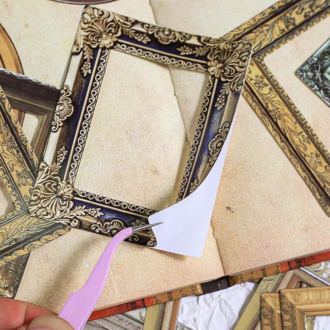 80 Pcs Vintage Baroque Frame Stickers for Scrapbooking, Aesthetic Antique Picture Frame Decorative Stickers, Self-Adhesive Junk Journal Supplies & Scrapbook Embellishments for Bullet Journal, Crafts