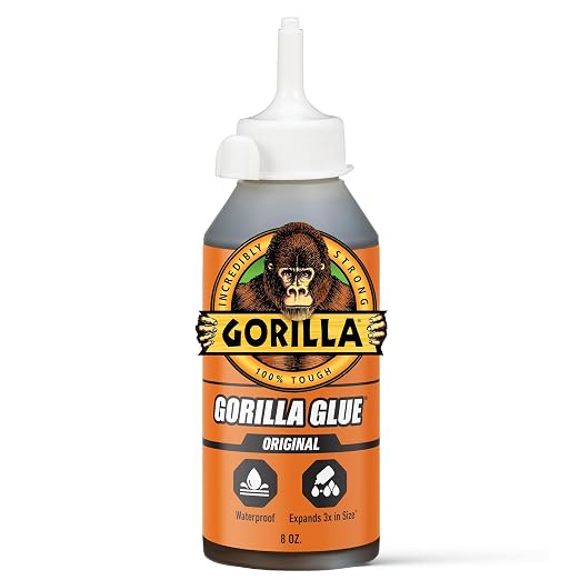 Gorilla Original Glue, Waterproof Polyurethane, Brown, 8 oz
