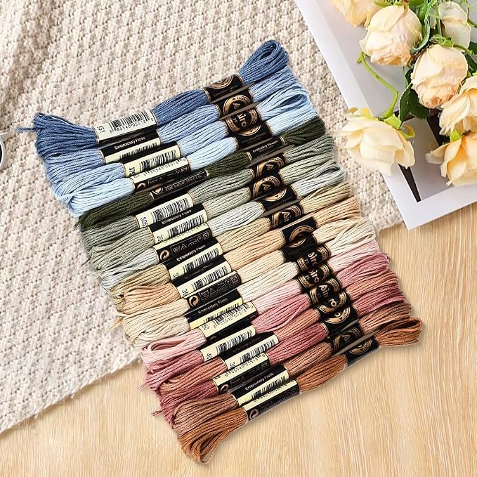 18 Skeins 157.5 Yards Variegated Cross Stitch Floss Colorful Friendship Bracelet String Gradient 6 Ply Polyester Embroidery Threads Bulk for Sewing Making Jewelry Needlecraft Knitting DIY