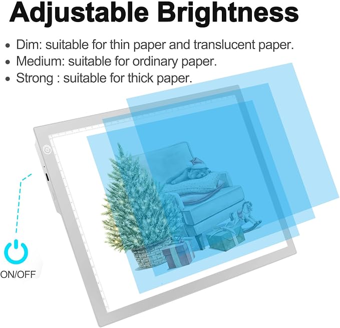 Rechargeable Tracing Light Box, LED Drawing Board for Kids Birthday Gift | Battery Powered Light Pad Copy Table for Stenciling, Sketching, Diamond Art Painting, Toys for Girls Boys Ages 3 4 5 6 7 8-12