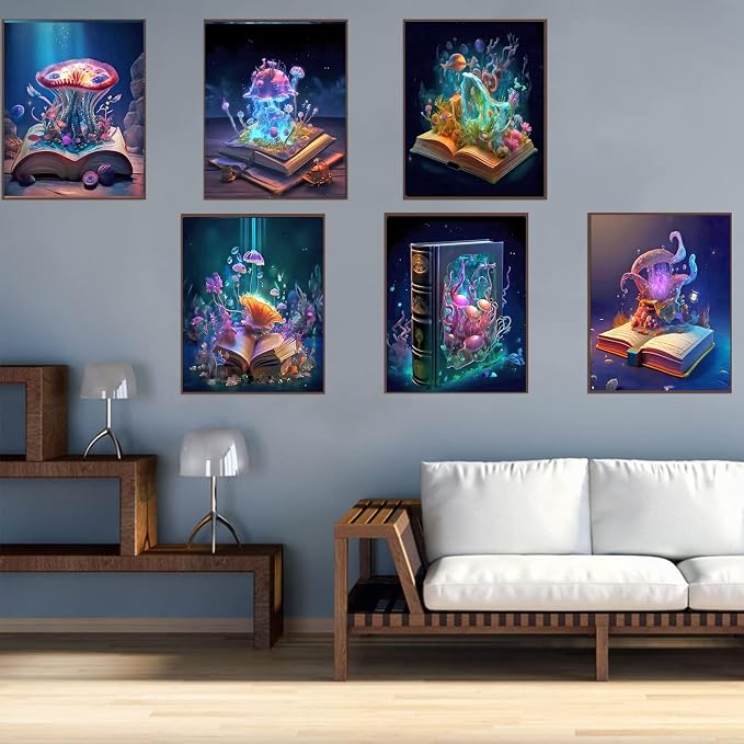 Leatrice 6PCS Jellyfish Diamond Art Kits for Adults Round Diamond Painting