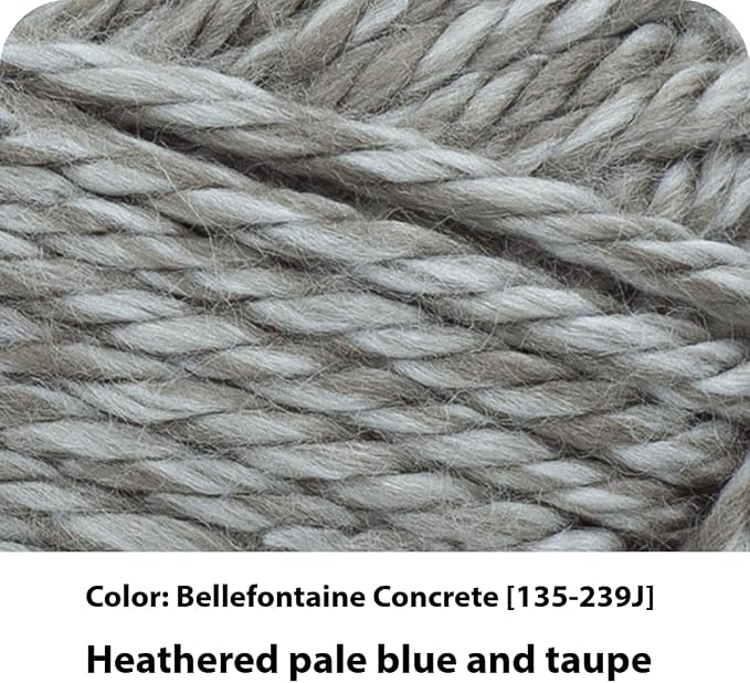Lion Brand Yarn Hometown Yarn, Super-Bulky Yarn for Knitting, Crocheting, and Crafting, 1 Pack, Bellefontaine Concrete | Super Bulky Acrylic Fiber for Warm Crochet Blankets, Knit Winter Hats, Chunky Cardigans, Soft Scarves, Weaving