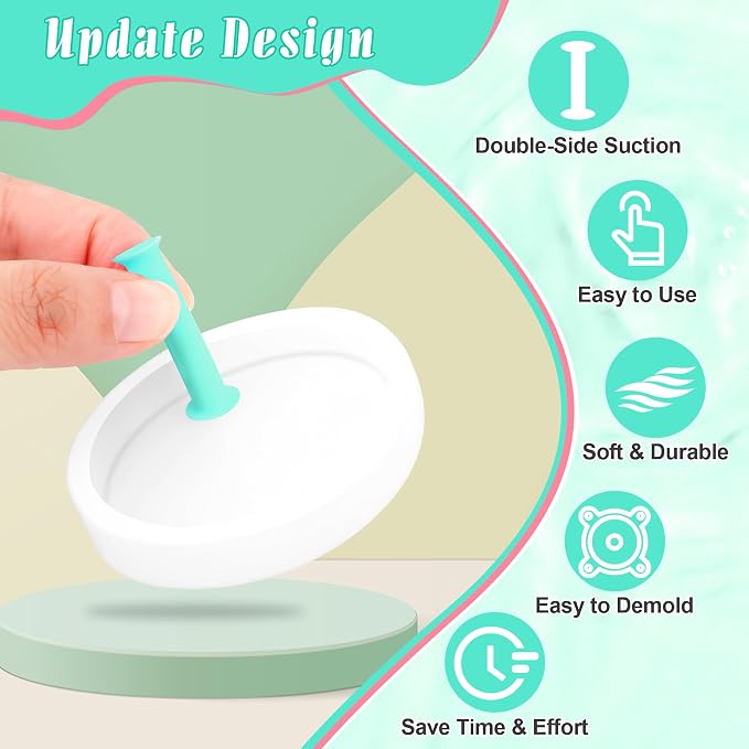 Luxiv 25P Resin Hole Makers, 5Sizes 2/3/4/6/8mm Silicone Mold Tool with Box | 25 Resin Hole Makers, Double-Side Suction, 5 Sizes And Storage Box, For Jewelry, Earrings, Bookmarks, Keychains, Resin Crafts
