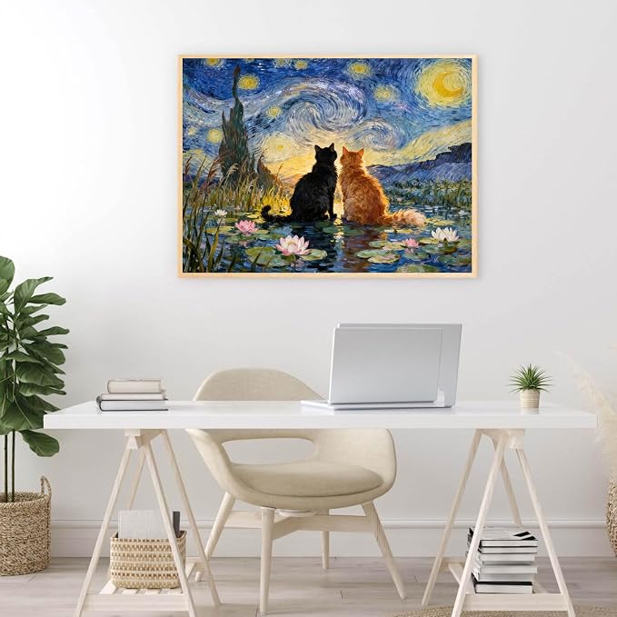 Black Cat Diamond Art Kits for Adults Cute Diamond Painting Kit Beginner